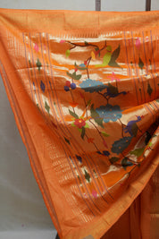 Orange Cotton Paithani Saree - SROCPS542