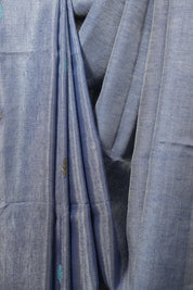 Grey Tissue Linen Jamdani Saree - SRGTLJS214
