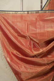 Dual Tone Red Maheshwari Tissue Saree - SRDTRMTS694