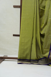Olive Green Cotton Paithani Saree - SROGCPS543