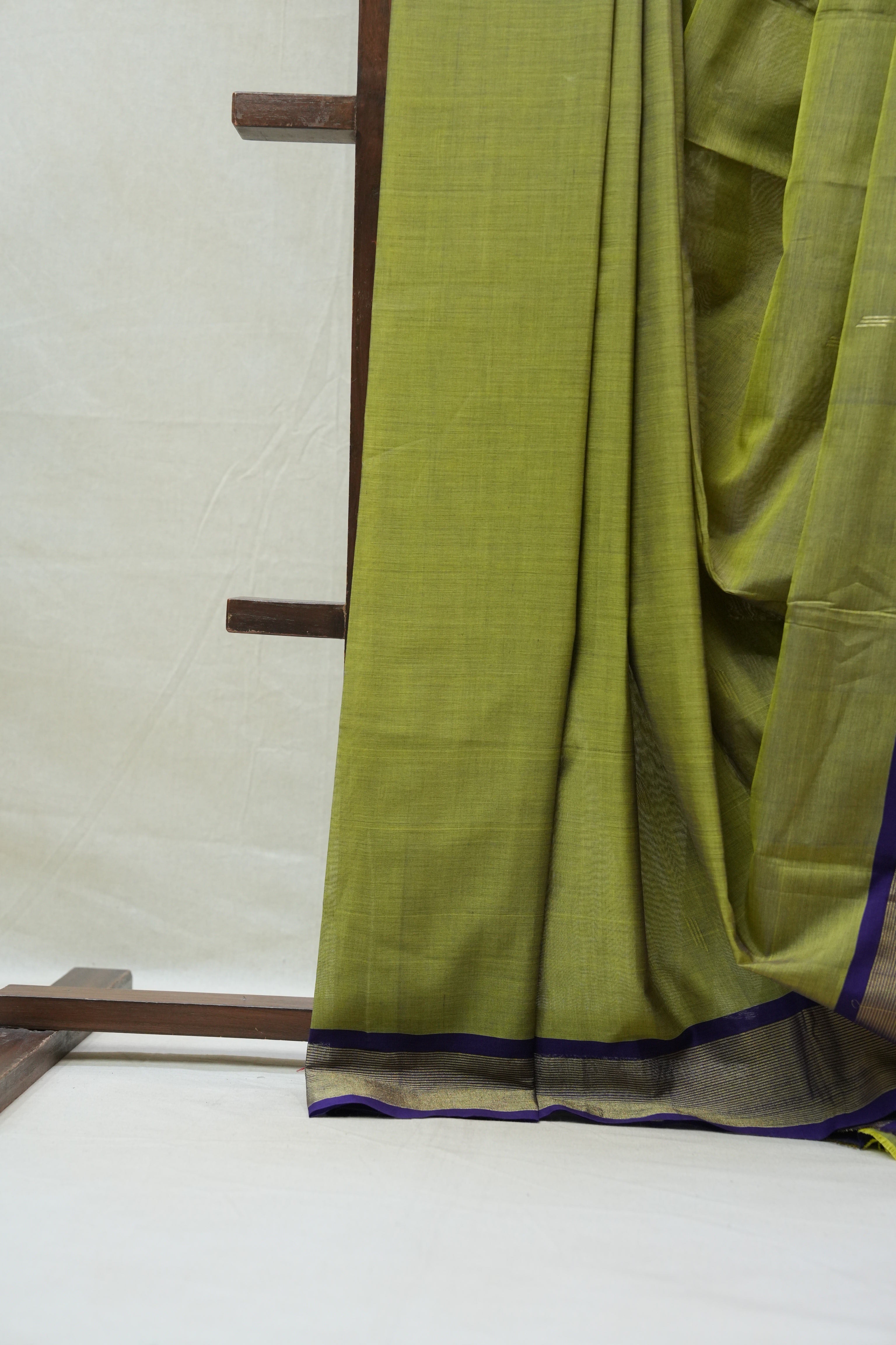 Olive Green Cotton Paithani Saree - SROGCPS543