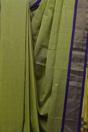 Olive Green Cotton Paithani Saree - SROGCPS543