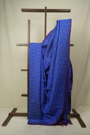 Blue Raw Silk Ikat Saree - SRBRSIS1090