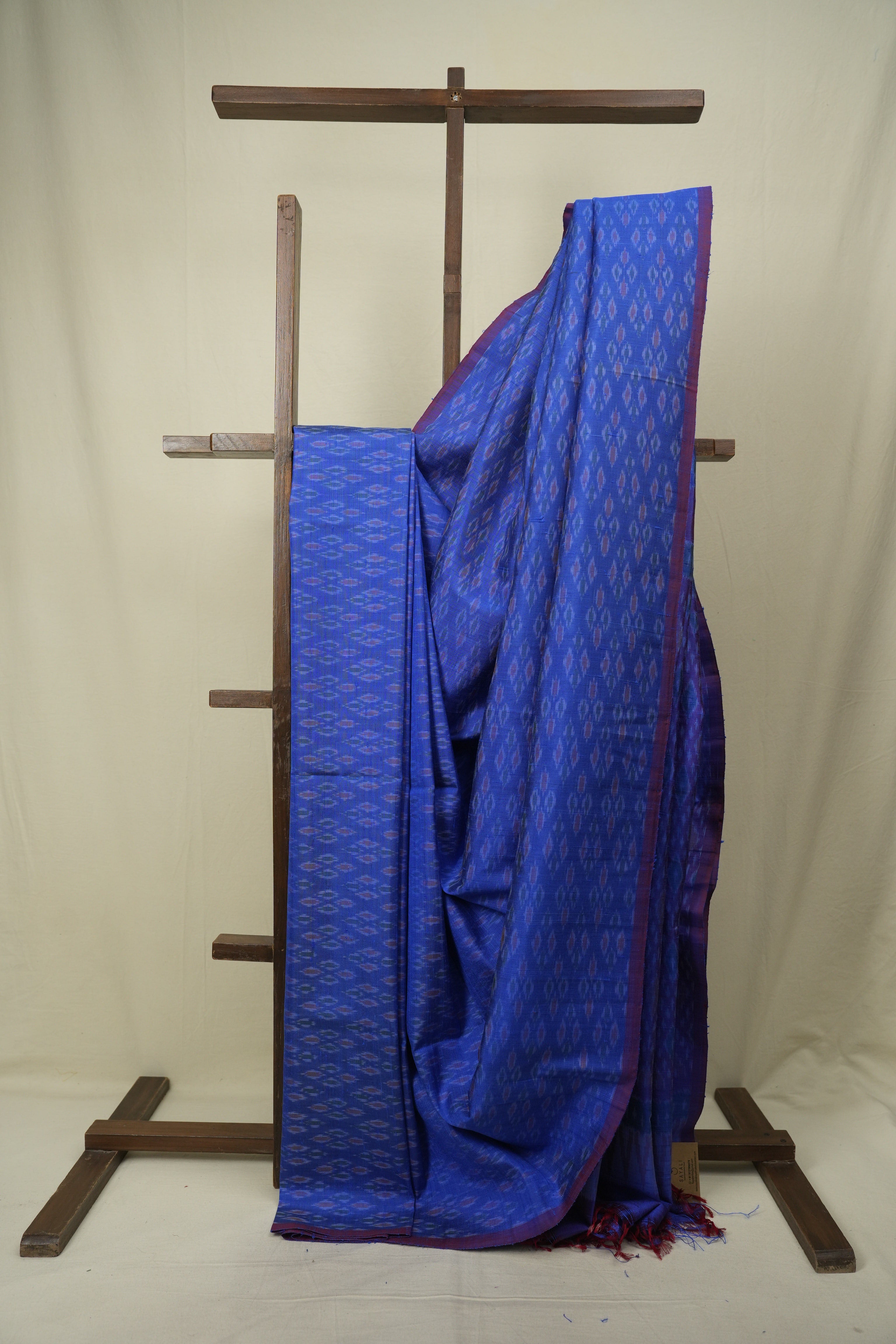 Blue Raw Silk Ikat Saree - SRBRSIS1090
