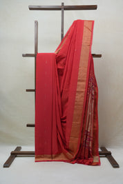 Red Cotton Paithani Saree - SRRCPS546