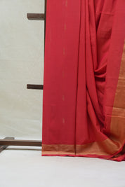 Red Cotton Paithani Saree - SRRCPS546