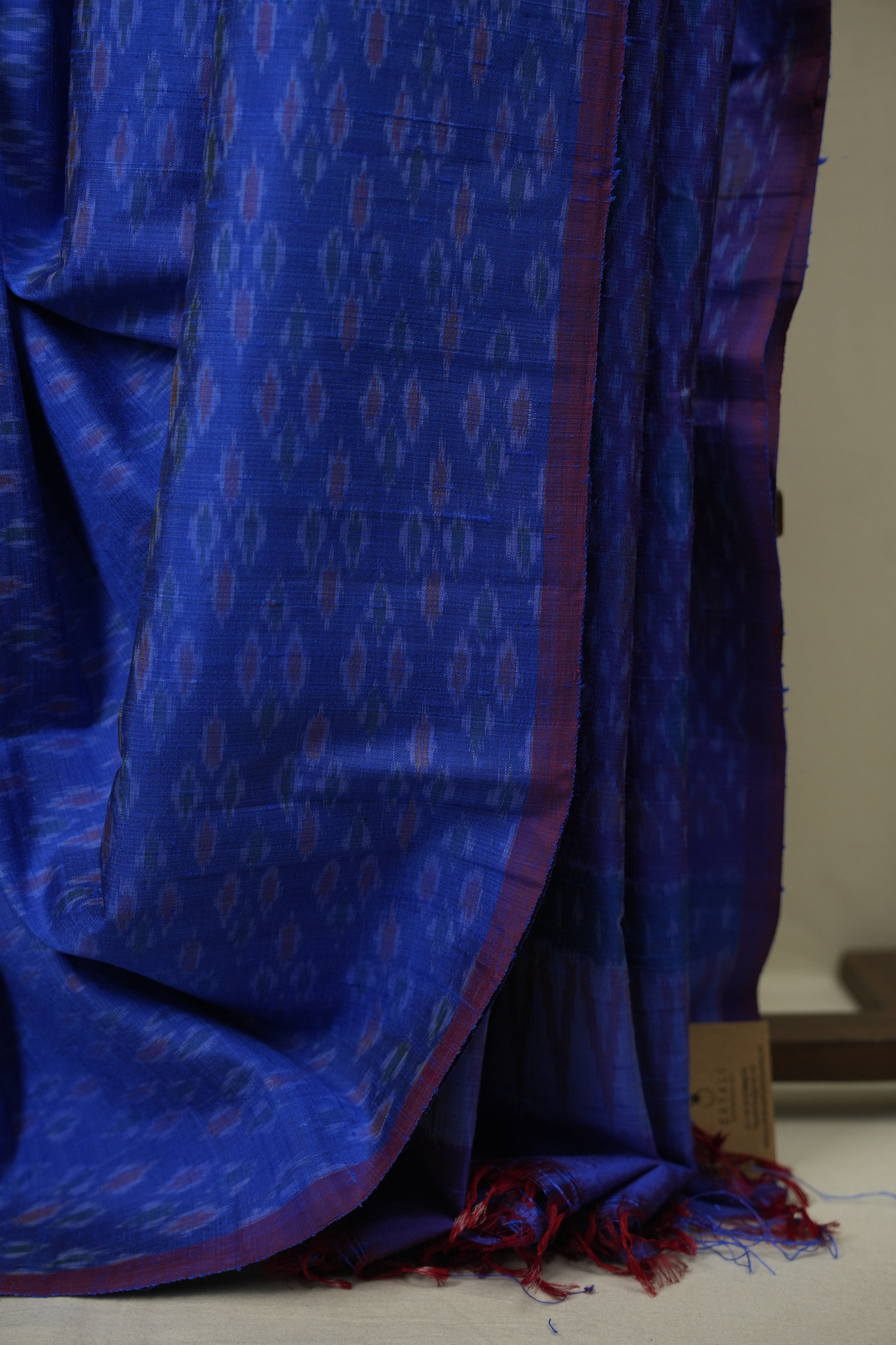 Blue Raw Silk Ikat Saree - SRBRSIS1090