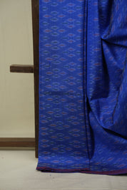 Blue Raw Silk Ikat Saree - SRBRSIS1090