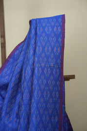 Blue Raw Silk Ikat Saree - SRBRSIS1090