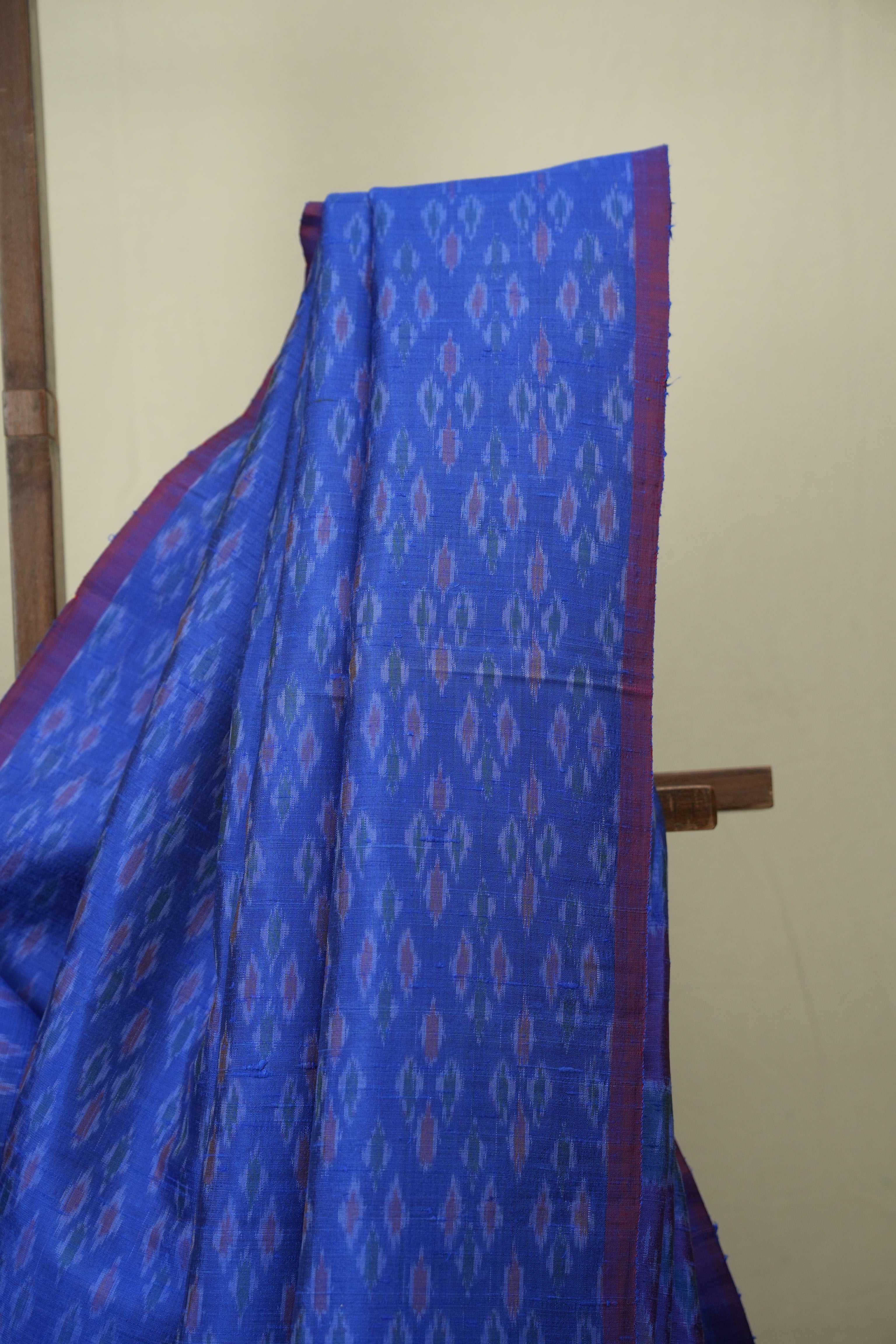 Blue Raw Silk Ikat Saree - SRBRSIS1090