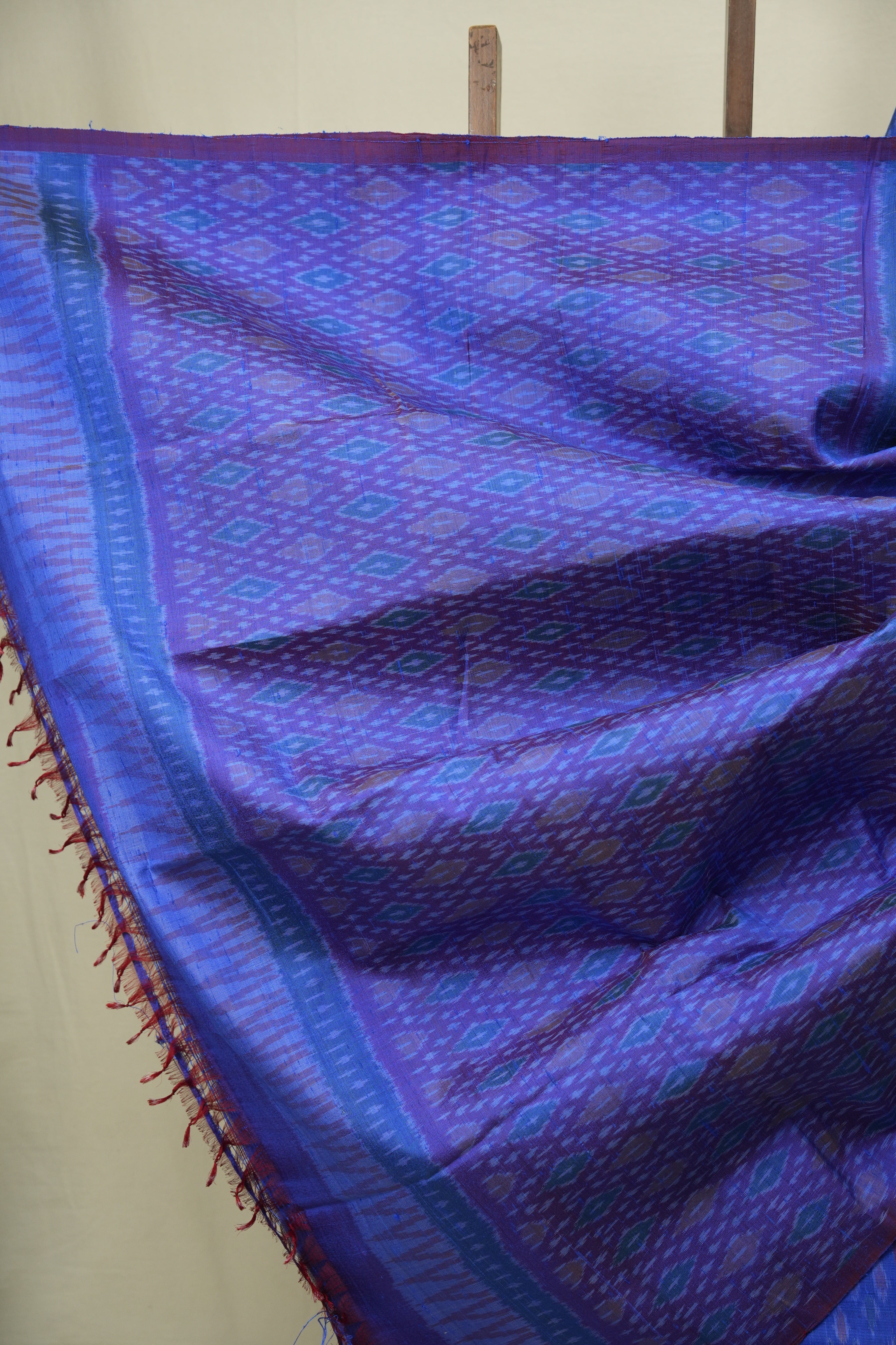 Blue Raw Silk Ikat Saree - SRBRSIS1090