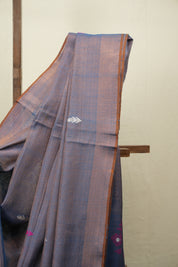 Two Tone Blue Tissue Linen Jamdani Saree - SRTTBTLJS215