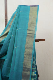 Teal Blue Cotton Paithani Saree - SRTBCPS551