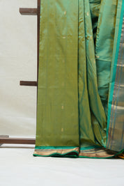 Two Tone Green Silk Paithani Saree (DEFECT) - SRTTGSPS59 - PI