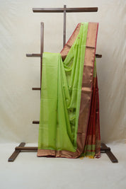 Pista Green Maheshwari Saree - SRPGMS548