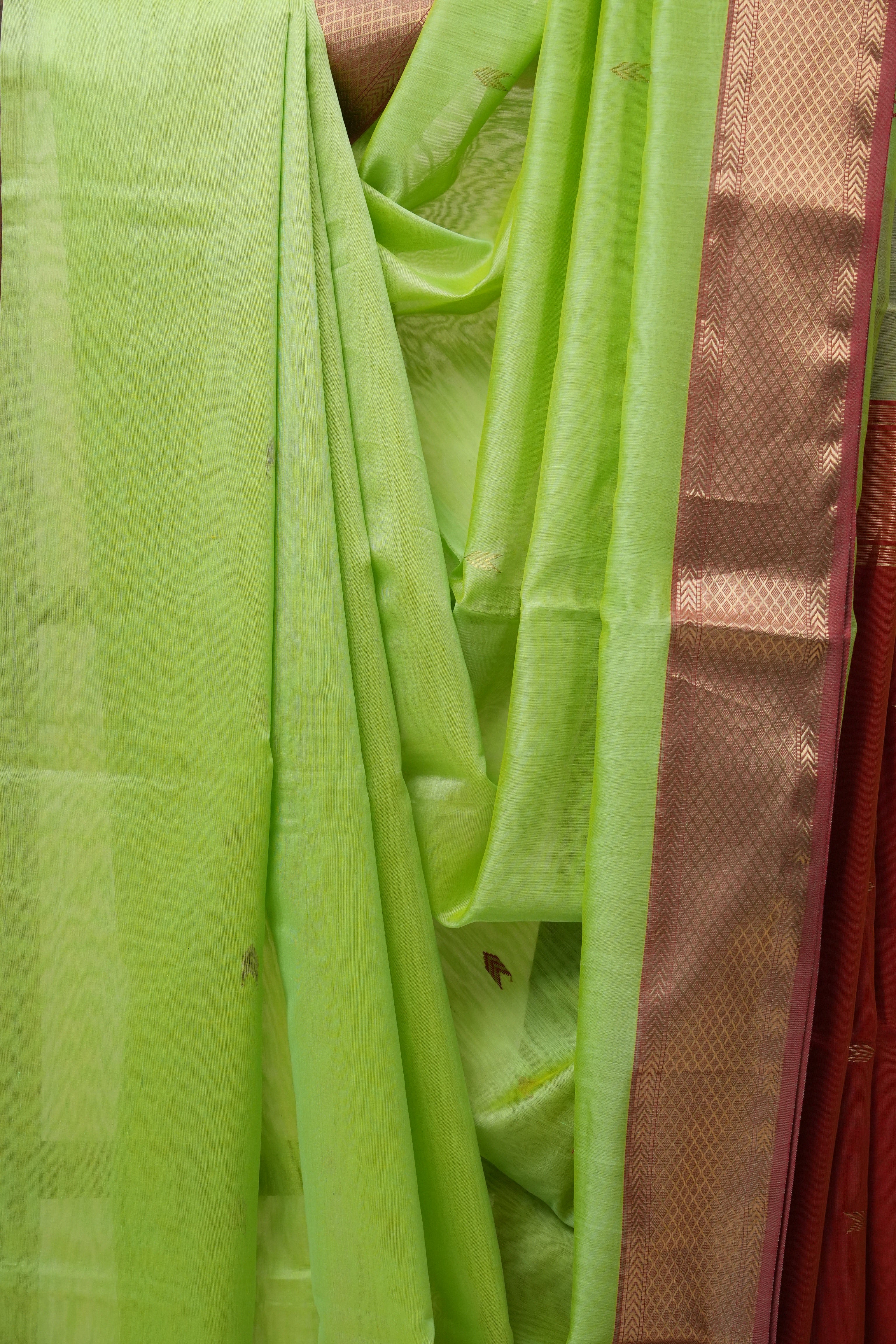 Pista Green Maheshwari Saree - SRPGMS548