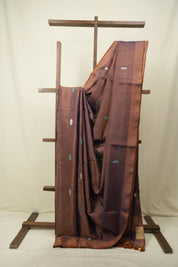 Two Tone Brown Tissue Linen Jamdani Saree - SRTTBTLJS216