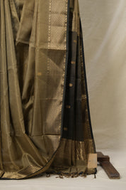 Grey Gold Maheshwari Tissue Saree - SRGGBTS710