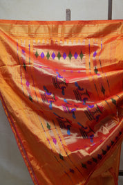 Orange Silk Paithani Saree - SROSPS624