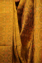 Turmeric Yellow Raw Silk Ikat Saree - SRTYRSIS1091