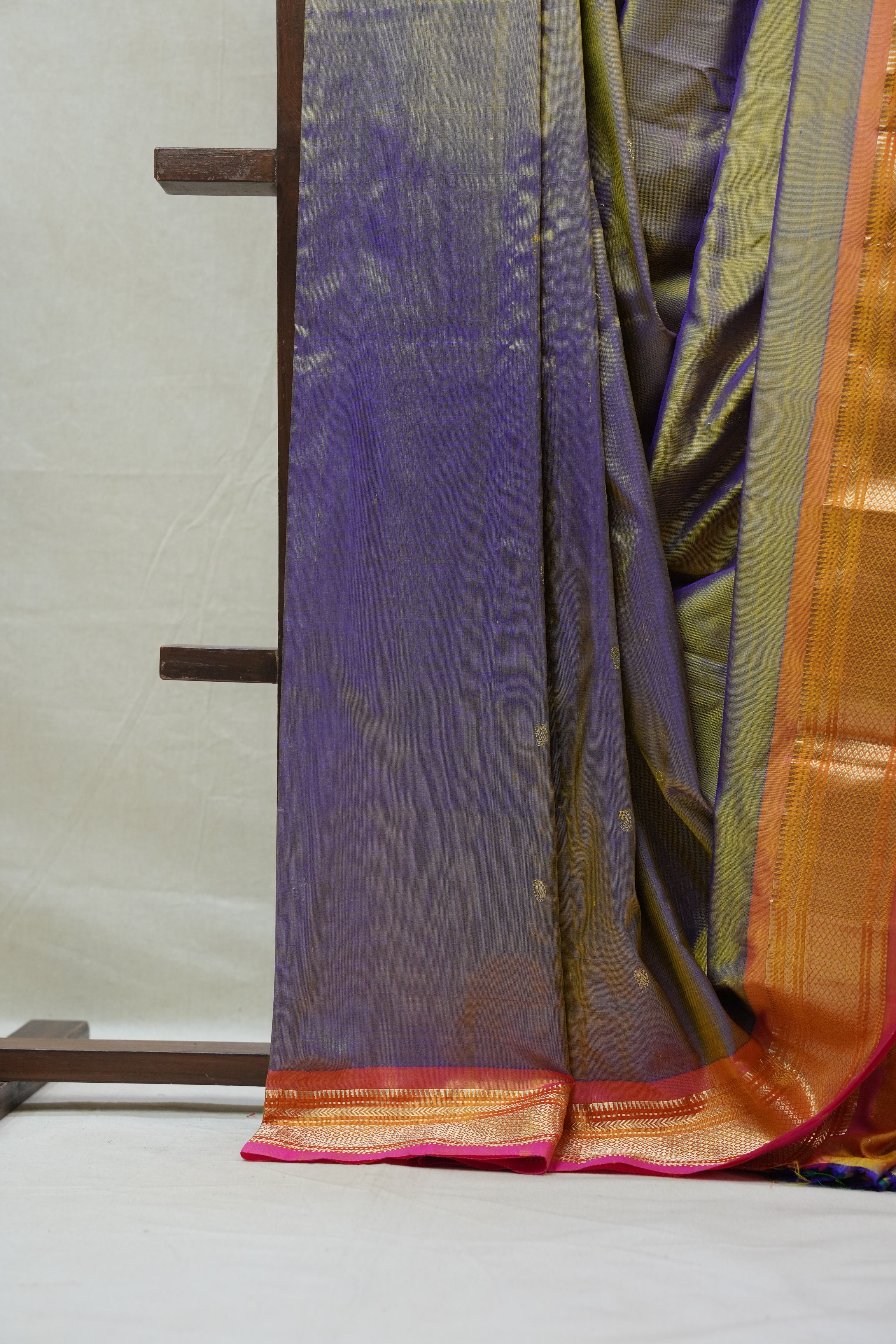 Two Tone Purple Silk Paithani Saree - SRTTPSPS628