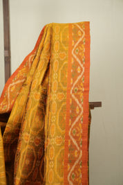 Turmeric Yellow Raw Silk Ikat Saree - SRTYRSIS1091