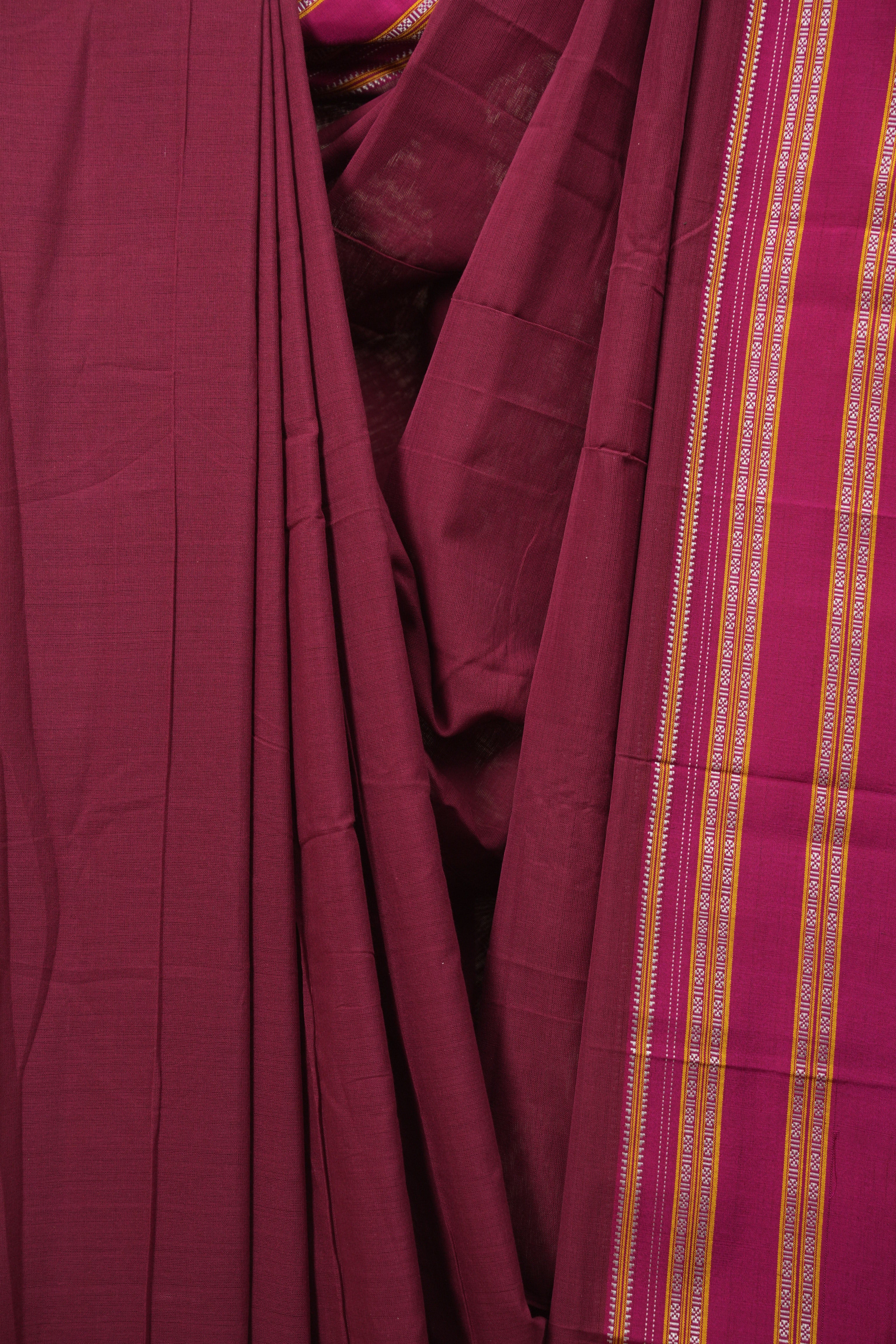 Maroon Cotton IIkal Saree - SRMCIS1097