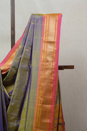 Two Tone Purple Silk Paithani Saree - SRTTPSPS628