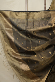 Grey Gold Maheshwari Tissue Saree - SRGGBTS710