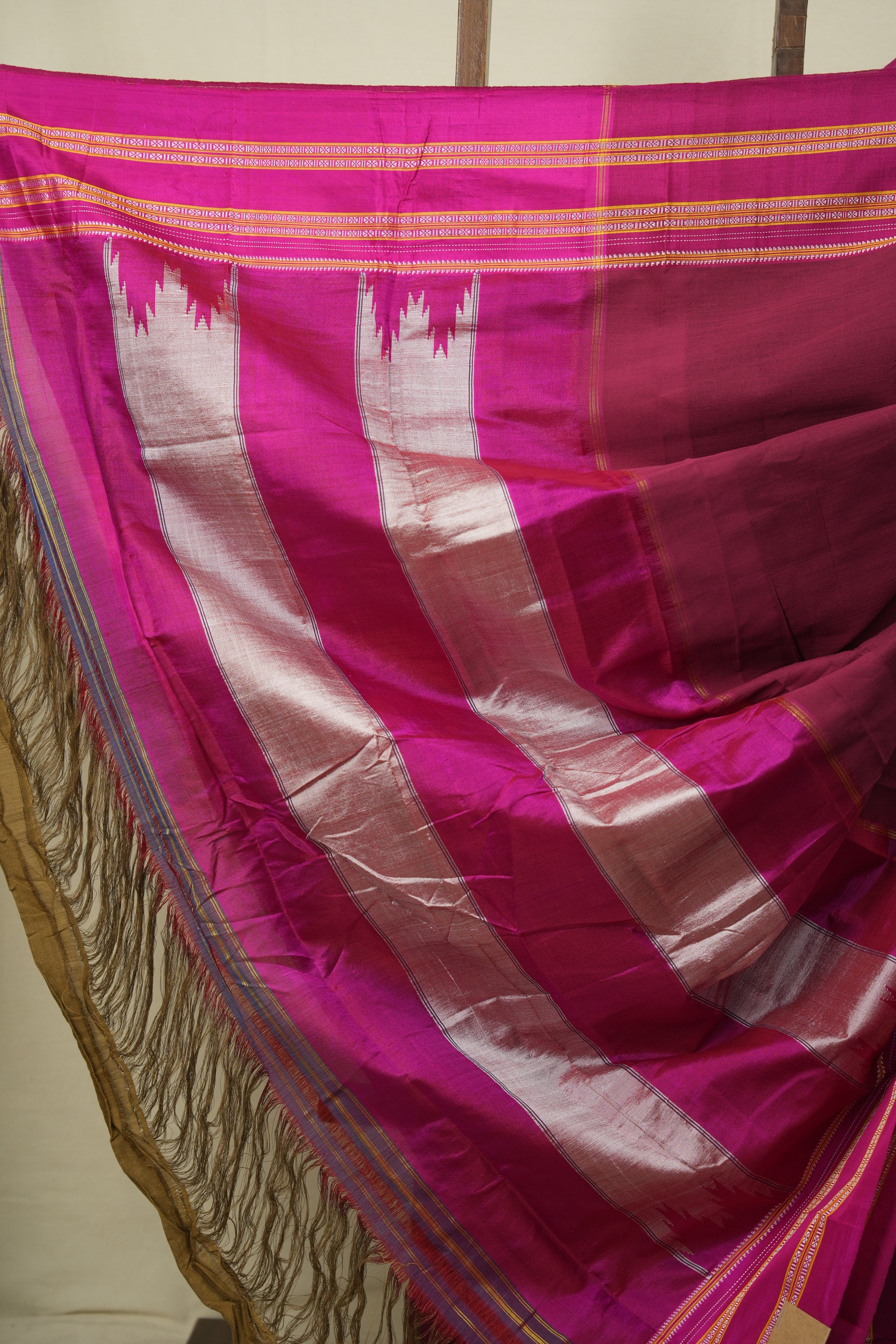 Maroon Cotton IIkal Saree - SRMCIS1097