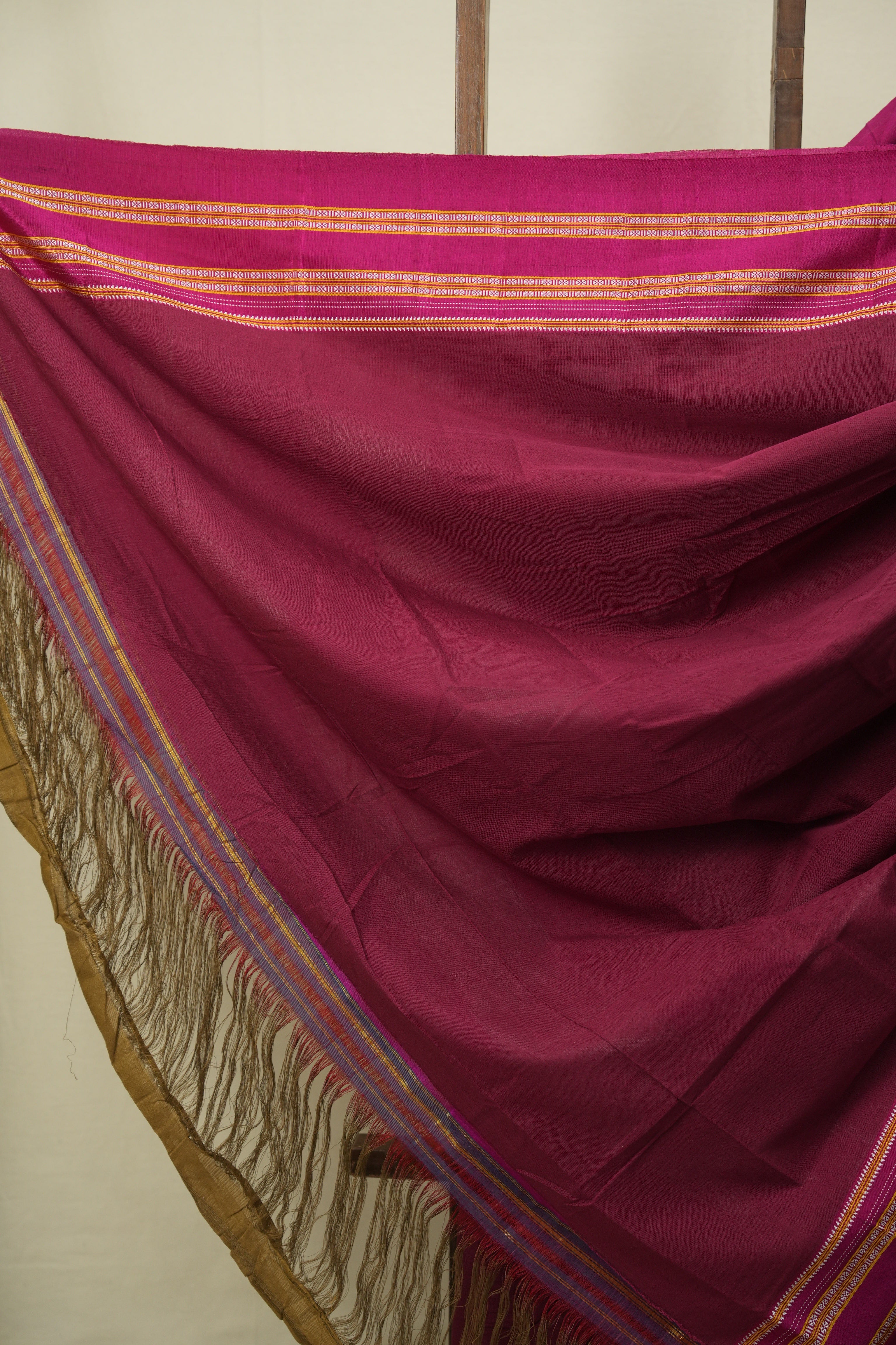 Maroon Cotton IIkal Saree - SRMCIS1097
