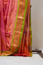 Two Tone Pink Silk Paithani Saree - SRTTPSPS637