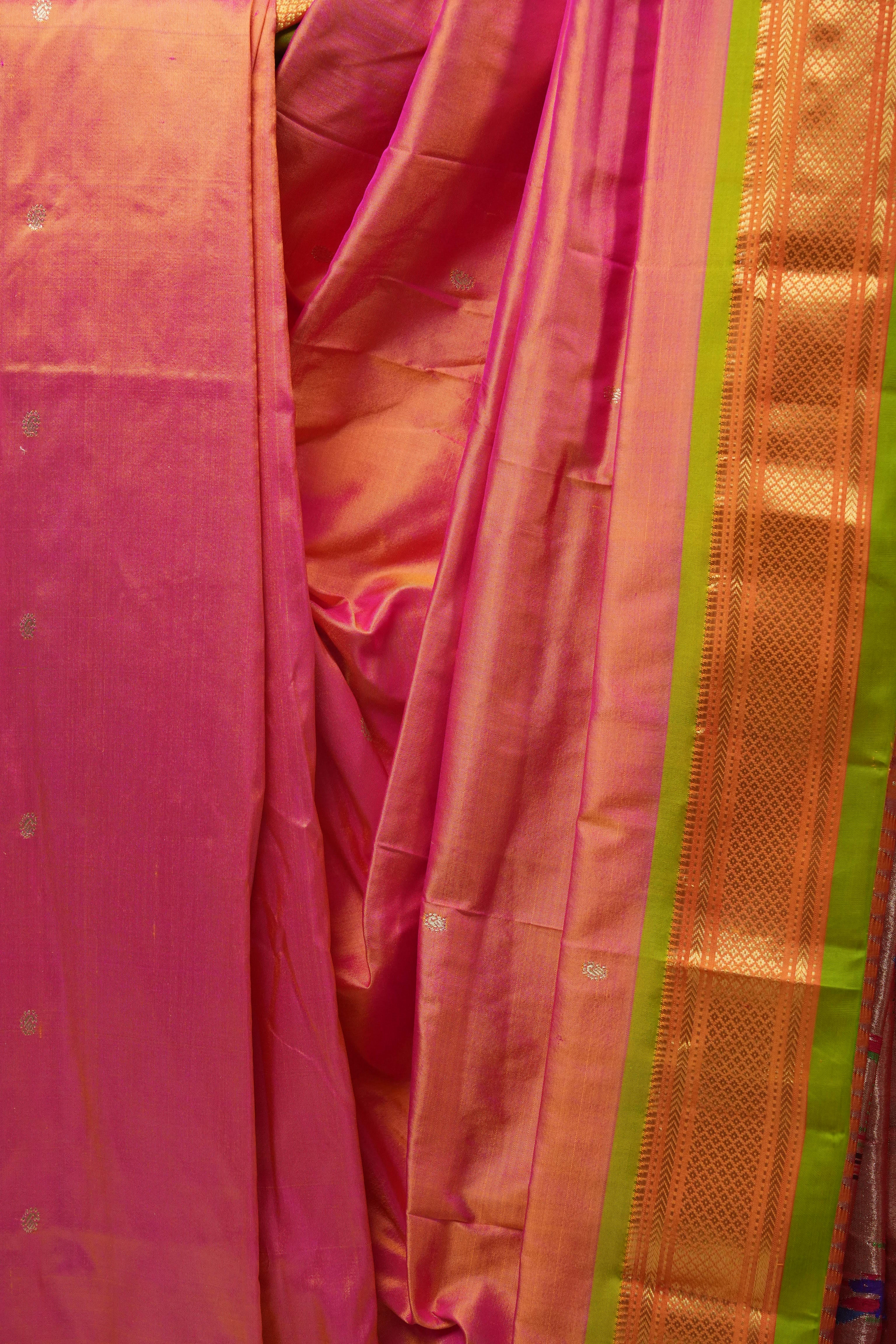 Two Tone Pink Silk Paithani Saree - SRTTPSPS637