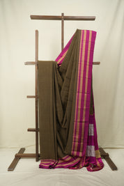 Brown Cotton IIkal Saree - SRBCIS1098