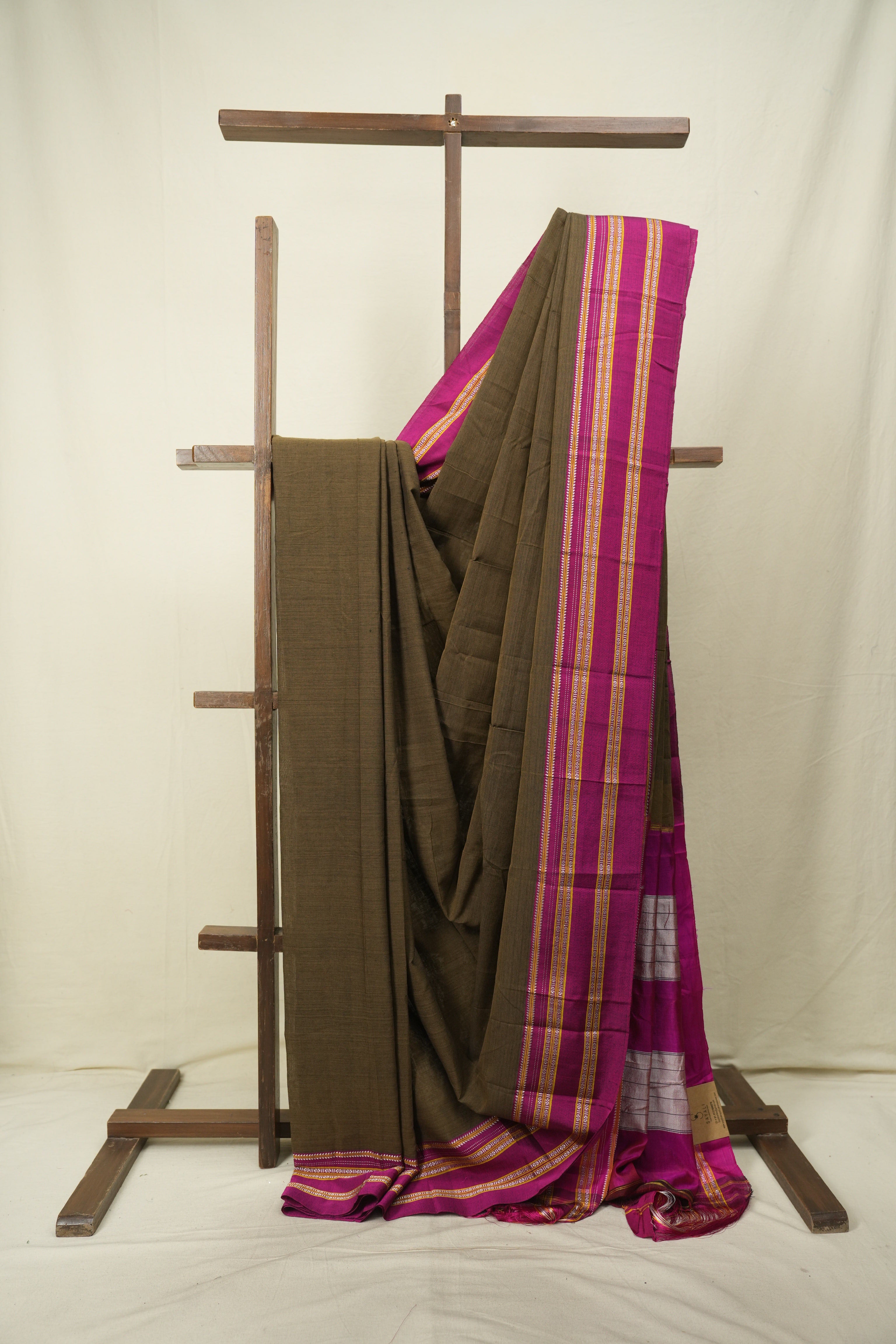 Brown Cotton IIkal Saree - SRBCIS1098