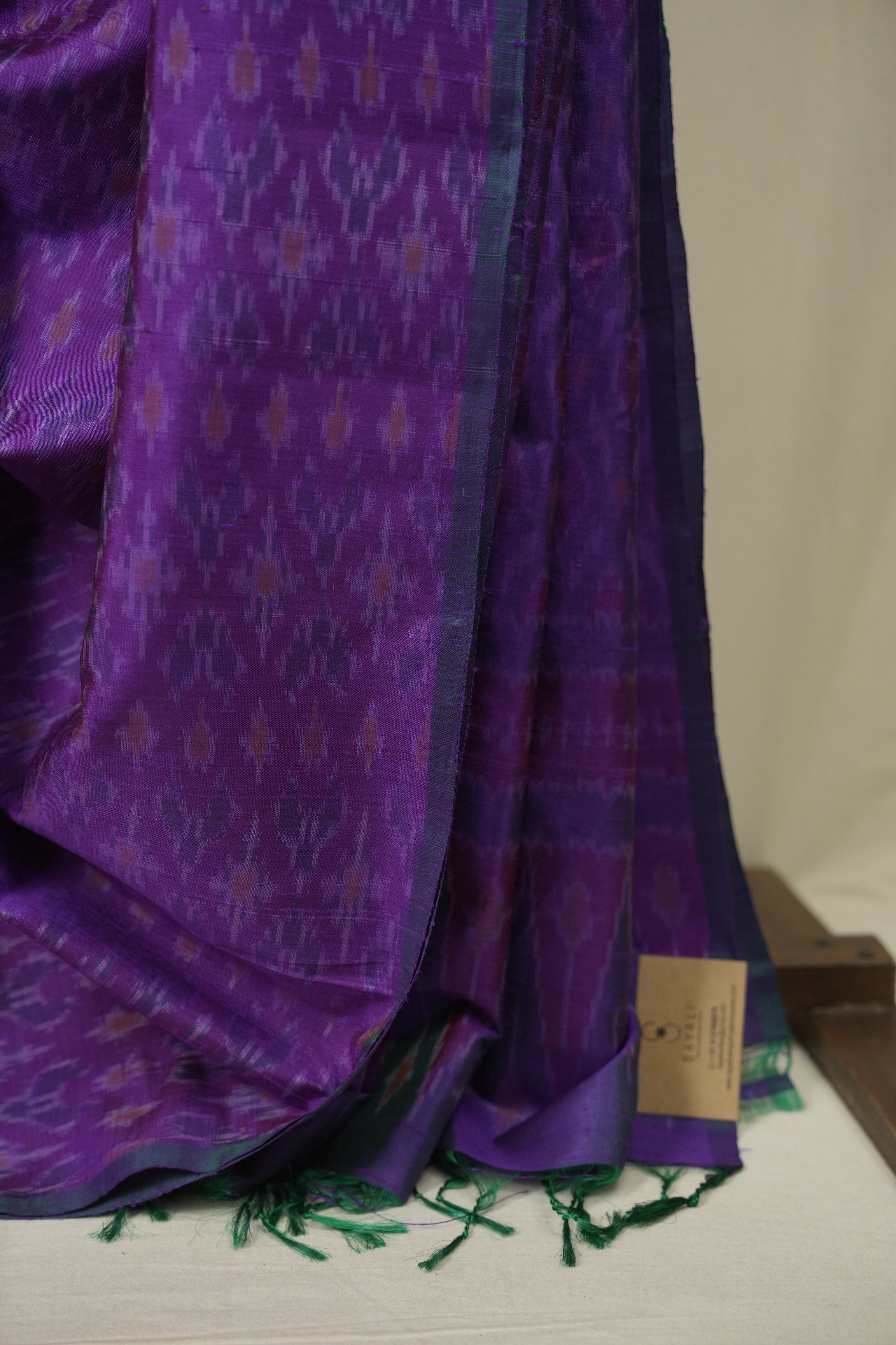 Purple Raw Silk Ikat Saree - SRPRSIS1095