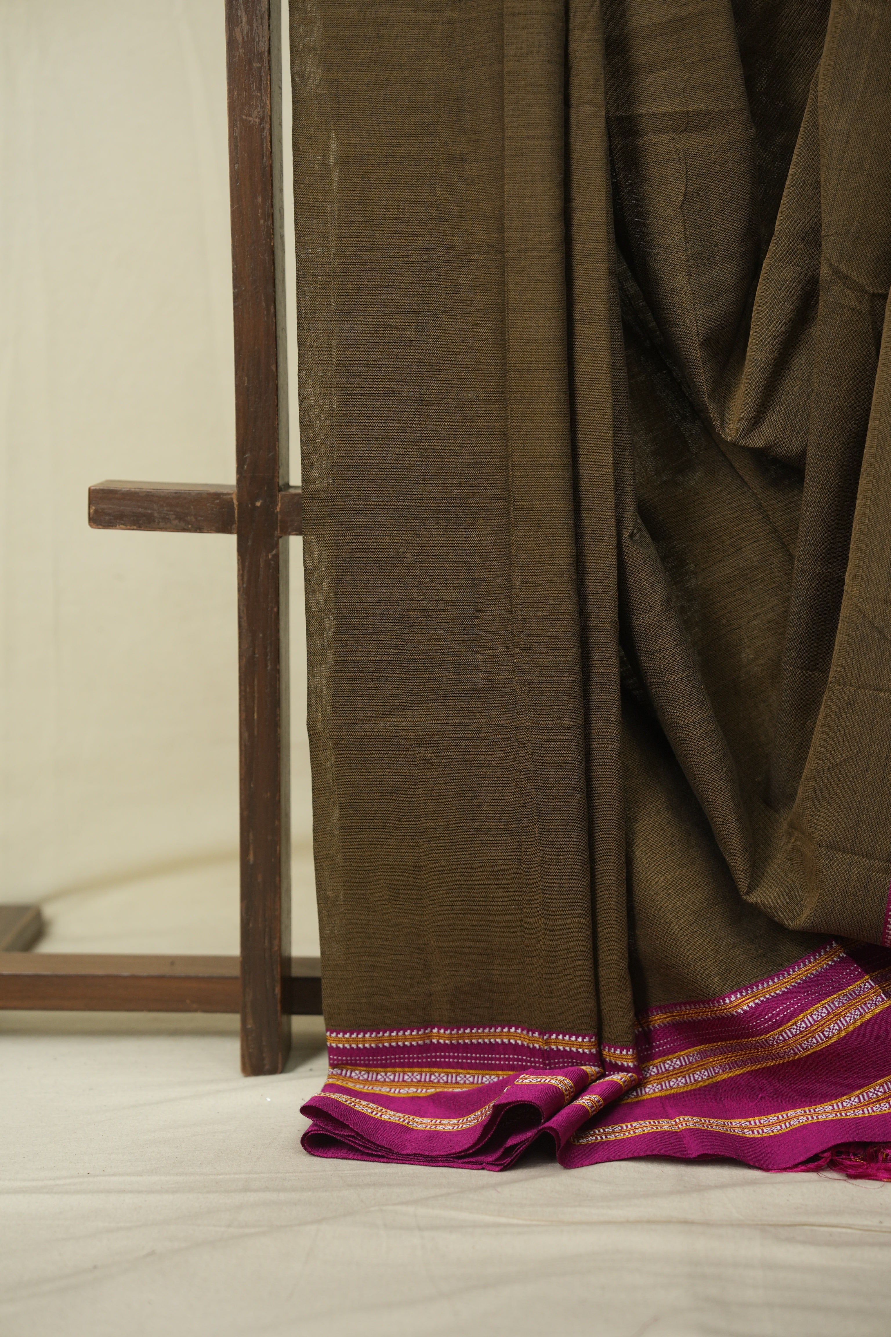 Brown Cotton IIkal Saree - SRBCIS1098