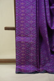 Purple Raw Silk Ikat Saree - SRPRSIS1095