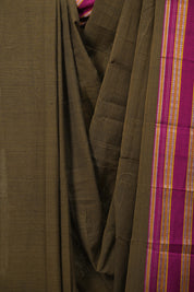 Brown Cotton IIkal Saree - SRBCIS1098