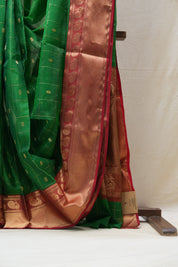 Green Chanderi Silk Saree - SRGCSS376