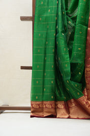 Green Chanderi Silk Saree - SRGCSS376