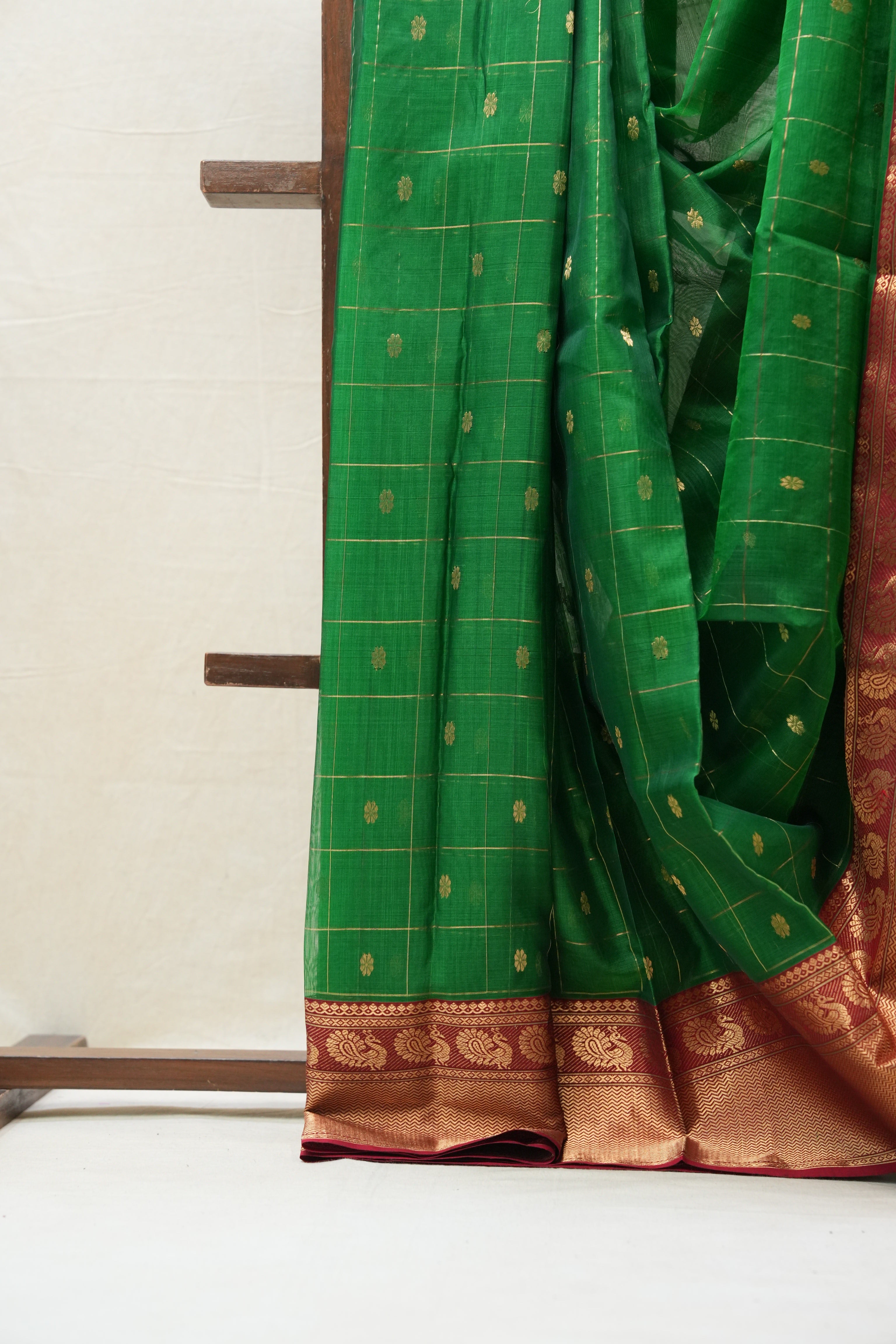 Green Chanderi Silk Saree - SRGCSS376