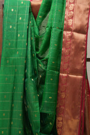 Green Chanderi Silk Saree - SRGCSS376