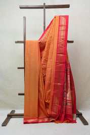 Two Tone Orange Silk Paithani Saree - SRTTOSPS60-PI