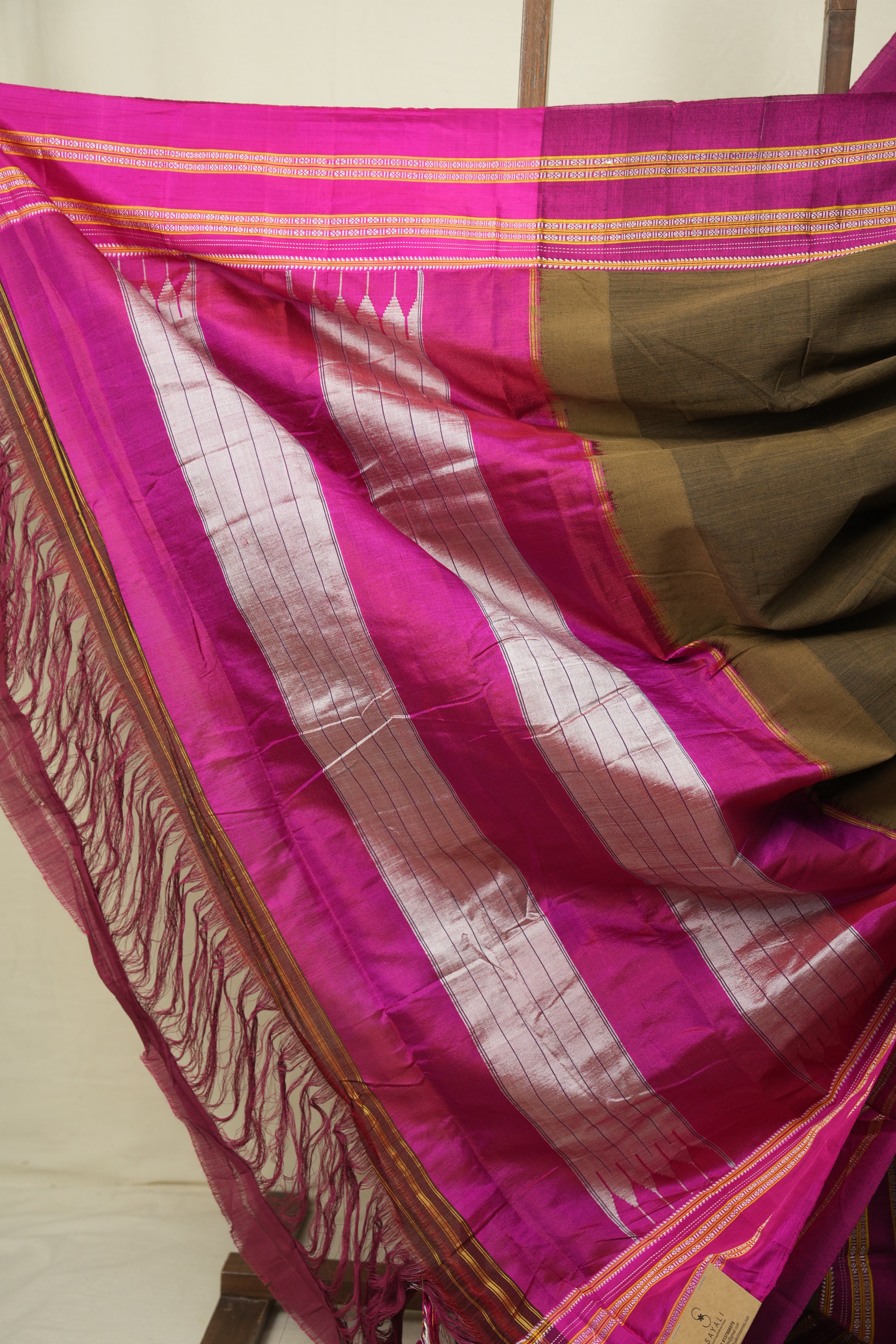 Brown Cotton IIkal Saree - SRBCIS1098