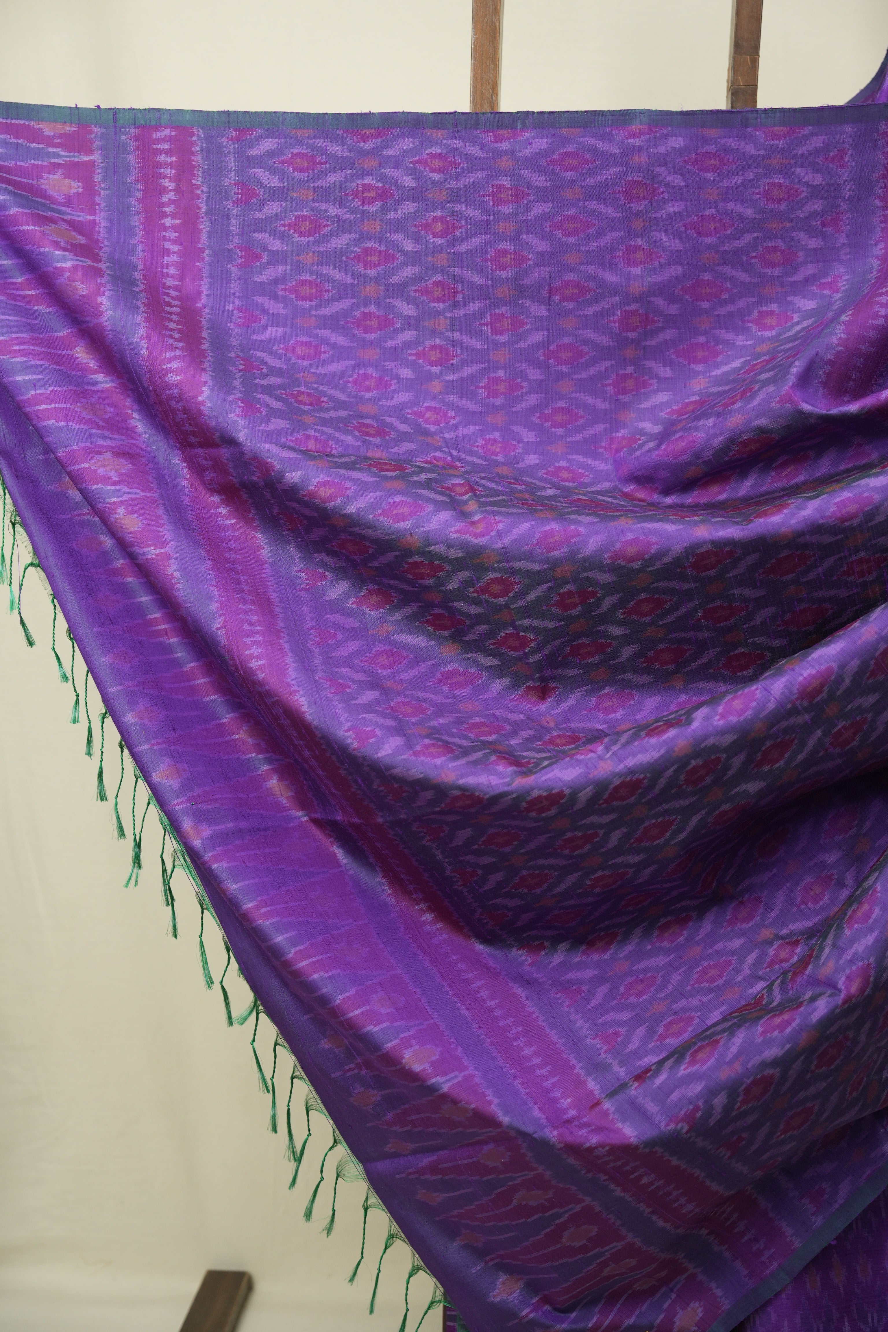 Purple Raw Silk Ikat Saree - SRPRSIS1095
