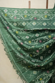 Green Jamdani Tussar Silk Saree - SRGJTSS0008