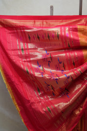 Two Tone Orange Silk Paithani Saree - SRTTOSPS60-PI