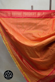 Two Tone Orange Silk Paithani Saree - SRTTOSPS60-PI