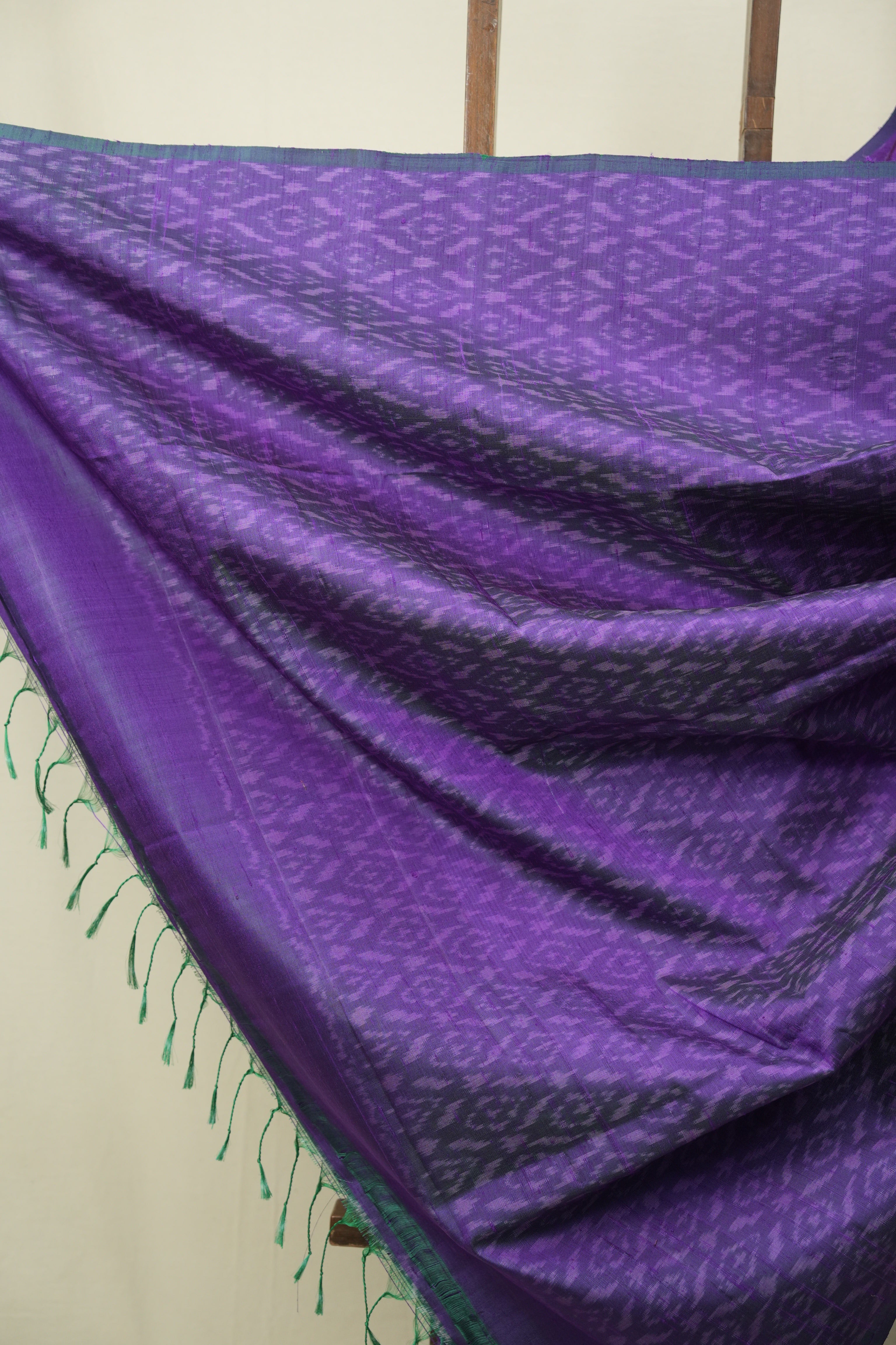 Purple Raw Silk Ikat Saree - SRPRSIS1095